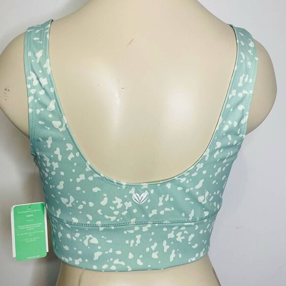Forever 21 Long Line Sports Bra LARGE Jade Square Neck Moisture Wicking Gym NWT - Picture 2 of 9